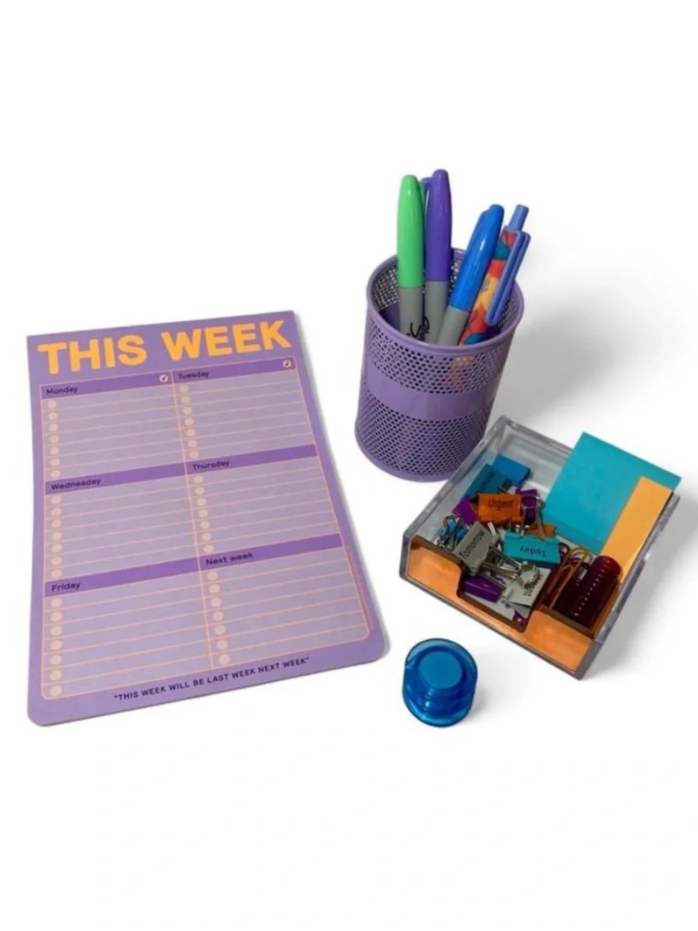 Colorful Dopamine Desk Decor Stationery Study Office Supplies Organizer Bundle